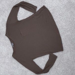 Vince Brown Basic Dolman Longsleeve Soft Tee, Size M